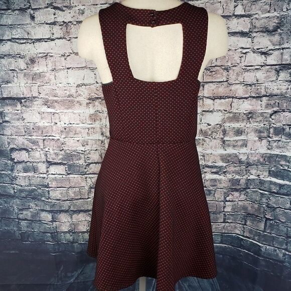 City Triangles Midi Polka Dot Black/Red Dress M - Picture 4 of 6